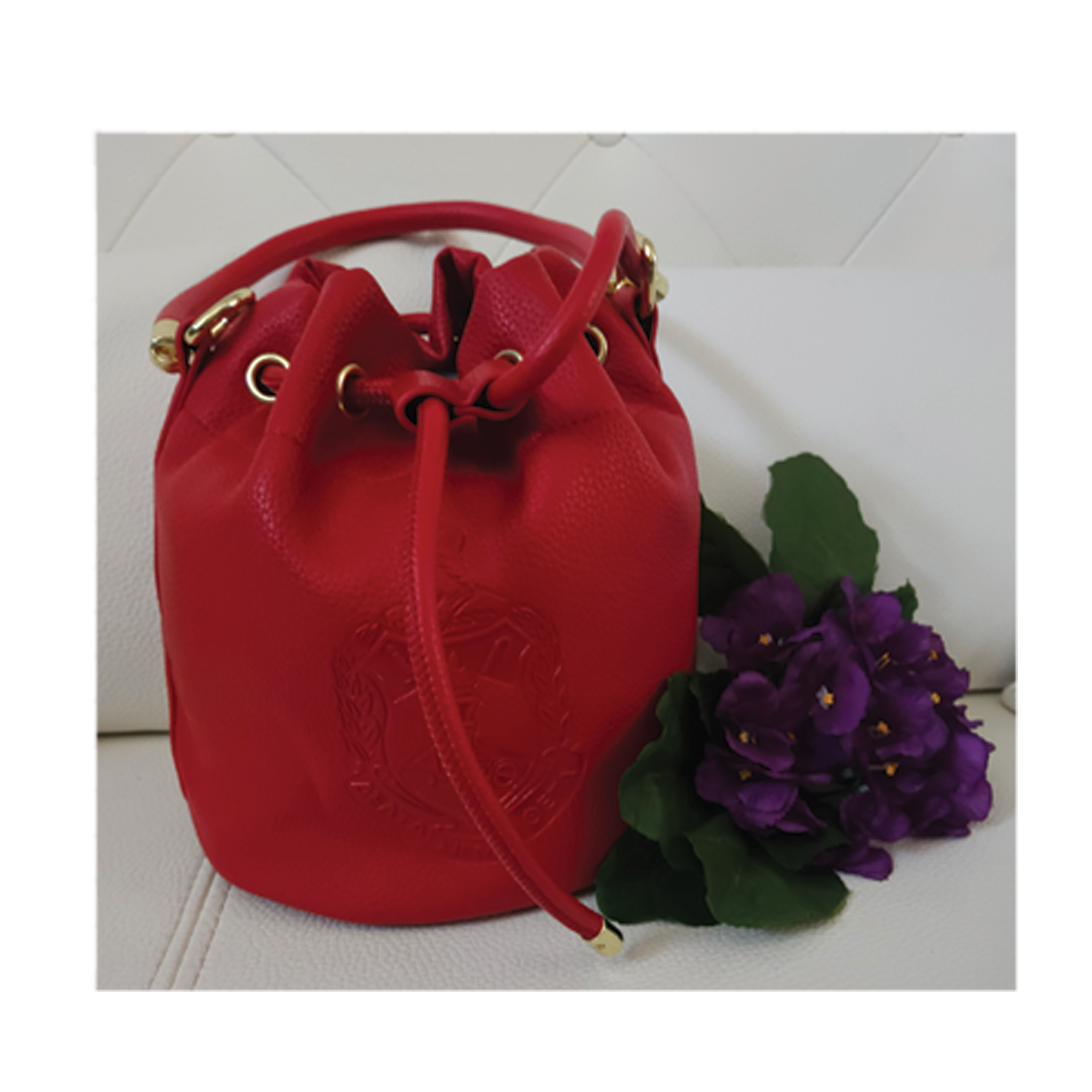 A la carte -Drawstring Faux leather purse